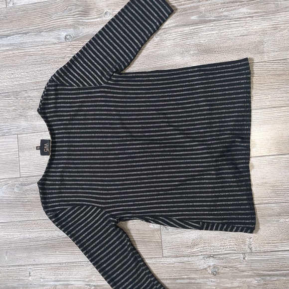 Anthropologie W5 Black and White Striped Twist Front Woven Top Small - Picture 5 of 5